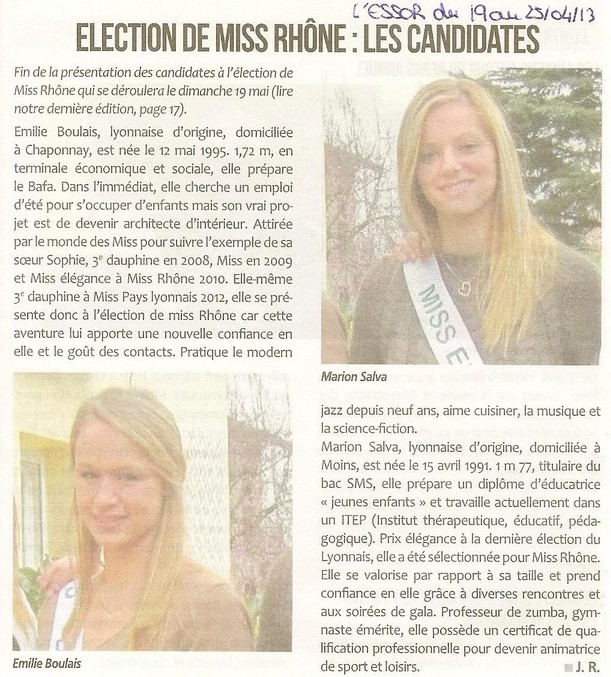 Election de Miss Rhône Les candidates (2) site