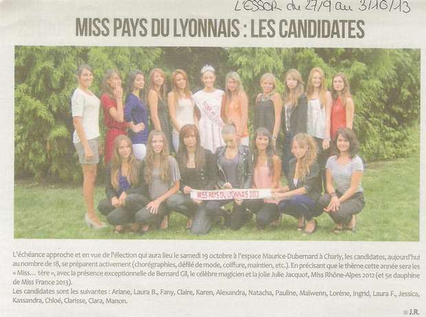 Miss Pays du Lyonnais les candidates Site