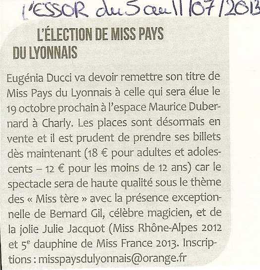 L'élection de Miss Pays du Lyonnais