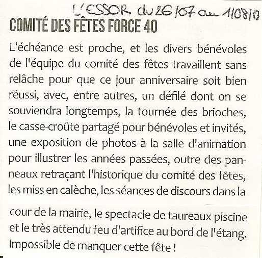 Comite des fetes force 40