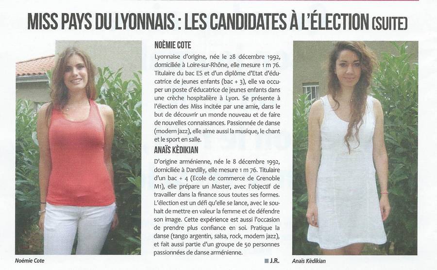 Miss Pays du Lyonnais les candidates à l'élection (suite)