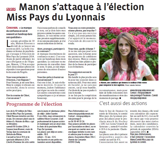 Manon s'attaque à l'élection Miss PL