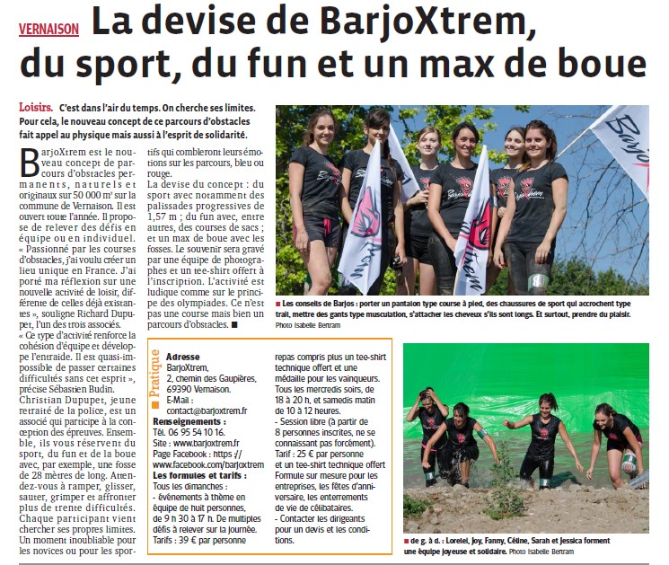 La devise de BarjoXtrem du sport du fun et un max de boue