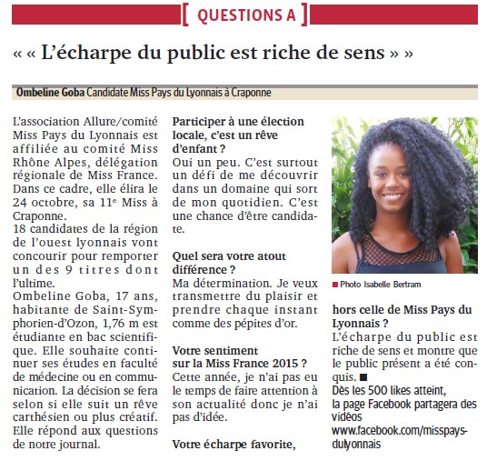 L'écharpe du public est riche de sens Craponne