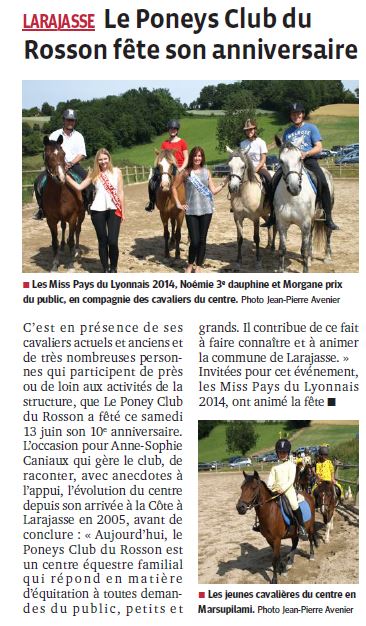 Le Poney Club du Rosson fête son anniversaire
