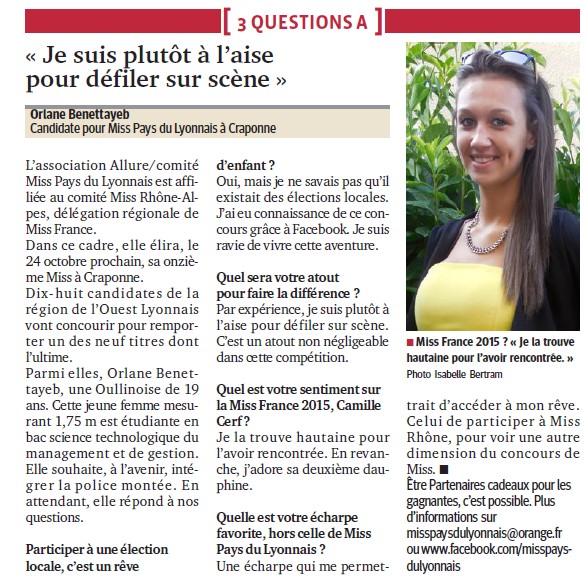 Je suis plutot à l'aise pour défiler sur scène