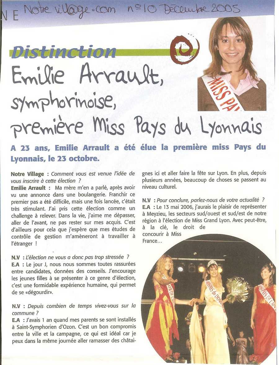 Emilie symphorinoise première Miss Pays du Lyonnais