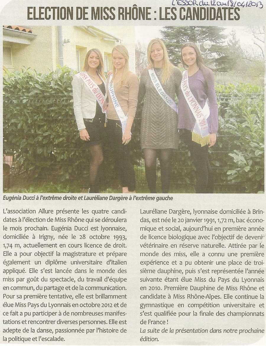 Election de Miss Rhône Les candidates (1)