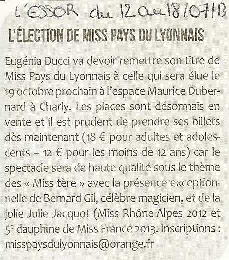 L'élection de Miss Pays du Lyonnais