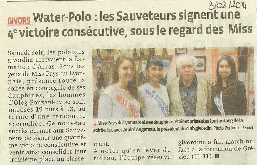 Water Polo les sauveteurs signent une 4e victoire consecutive sous le regard des miss