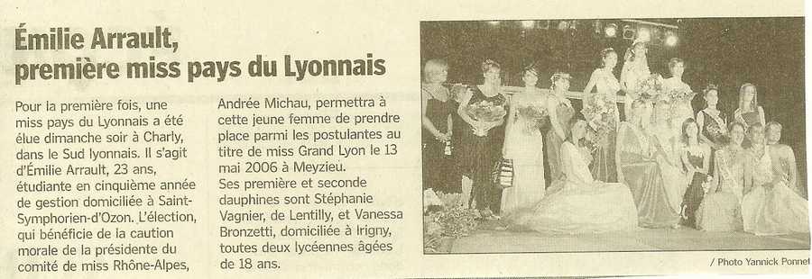 Emilie premiere miss pays du lyonnais