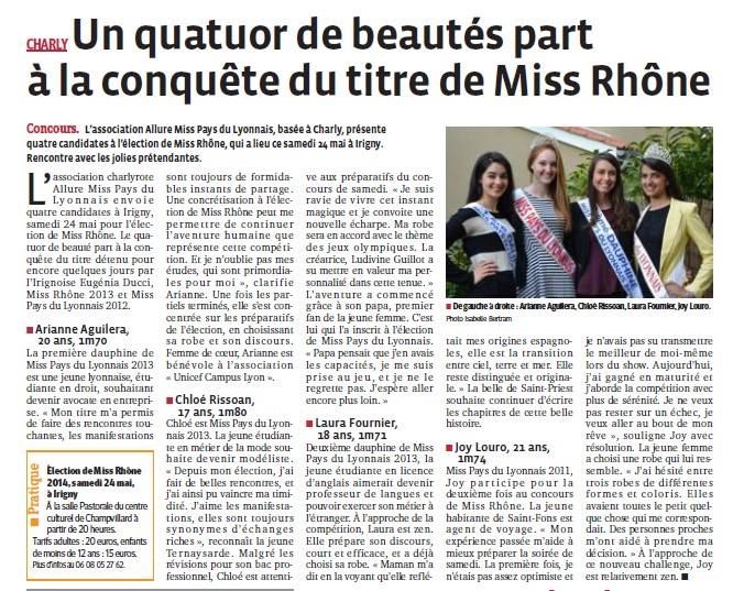 Un quator de beautés part à la conquête du titre de miss Rhône