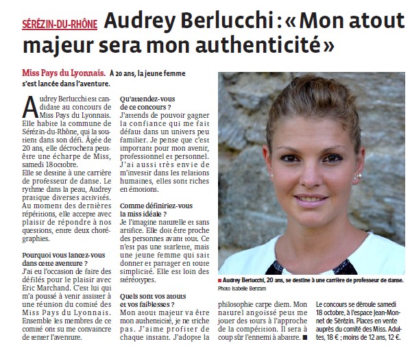 Audrey mon atout majeur sera mon authenticite