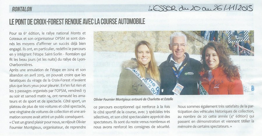 Le pont de Croix-Forest renoue avec la course automobile