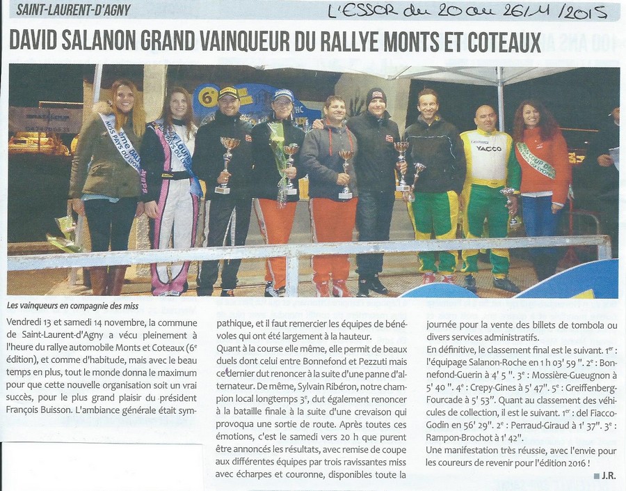 David Salanon grand vainqueur du rallye monts et coteaux