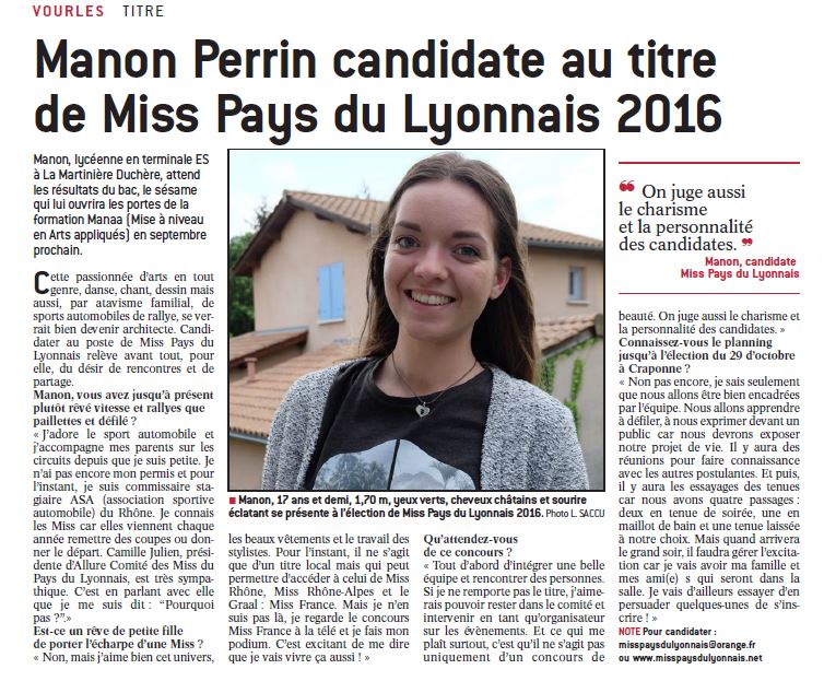 Manon Candidate au titre de MPL 2016